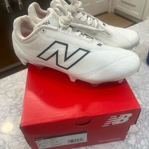Womens New Balance Burn X4 Lacrosse Cleats - White Print - 9.5